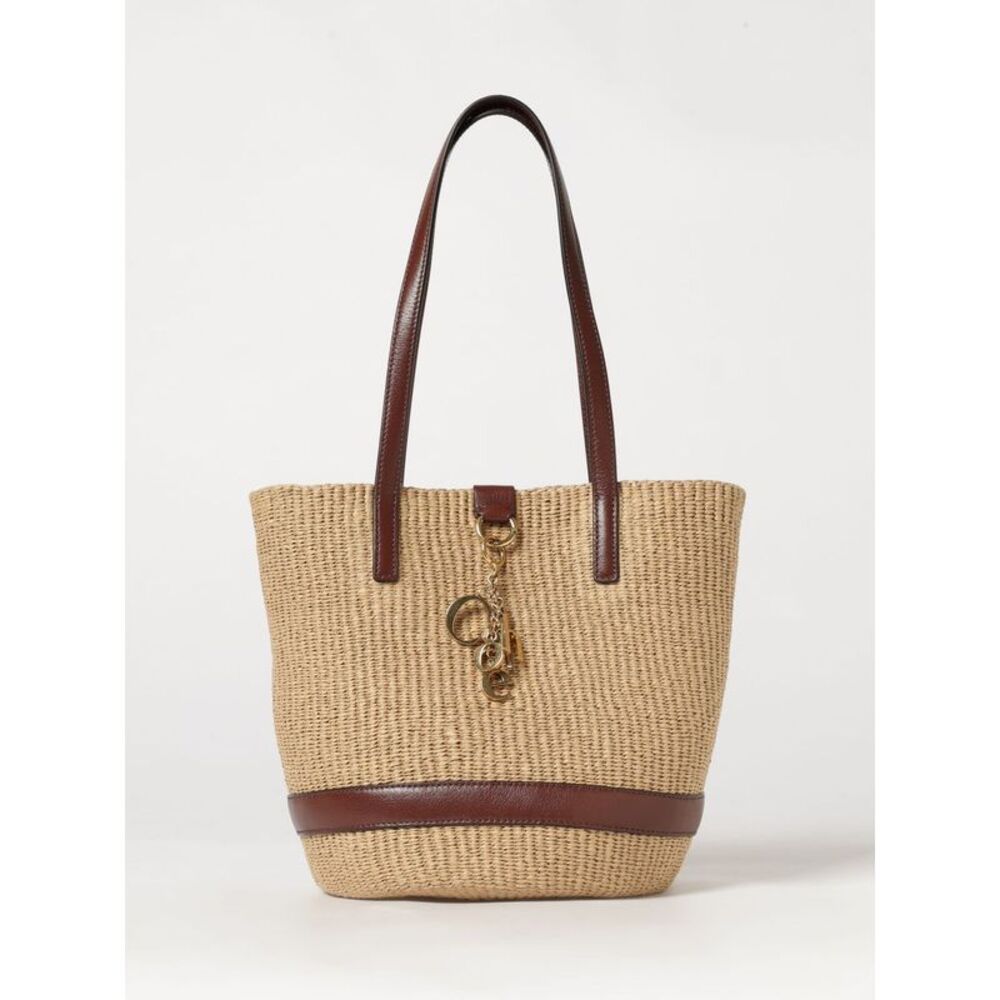 Chloe Women Handbag Chloe In Two-Colour Raffia With Double Leather Handles